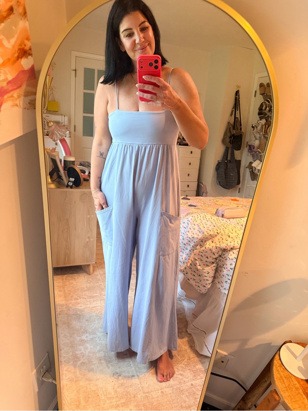 Light Blue Women’s Wide-Leg Jumpsuit